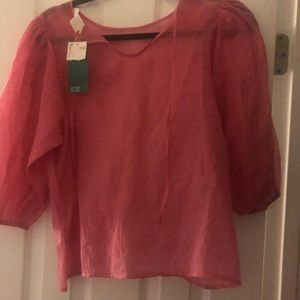 Pink puffed sleeved shirt